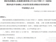 山東3500MW海上風電項目中標候選人公示!